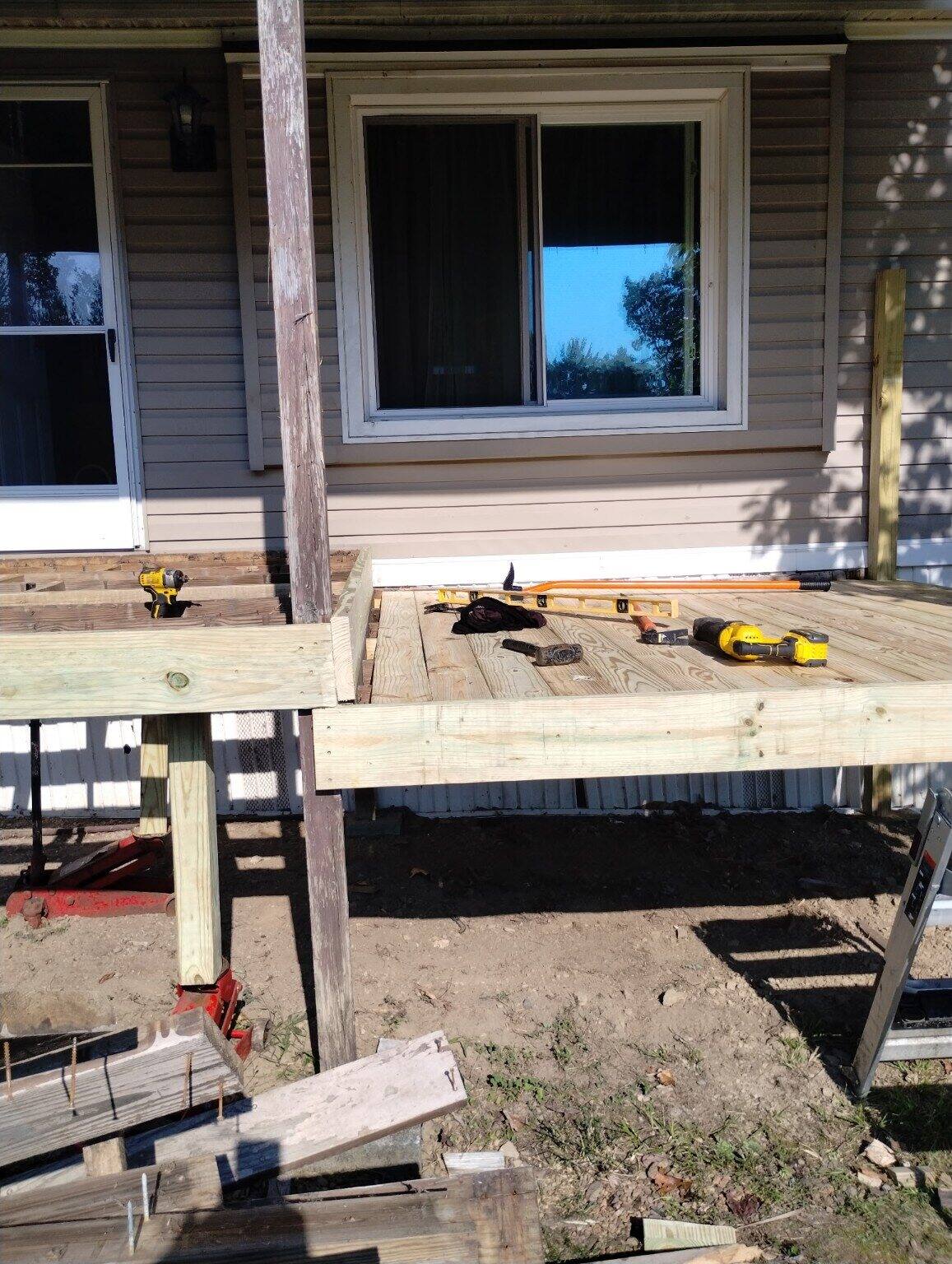 New deck framing in progress