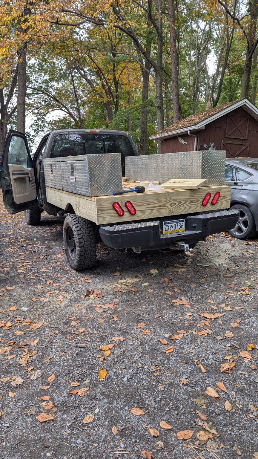 Finished custom wood truck bed