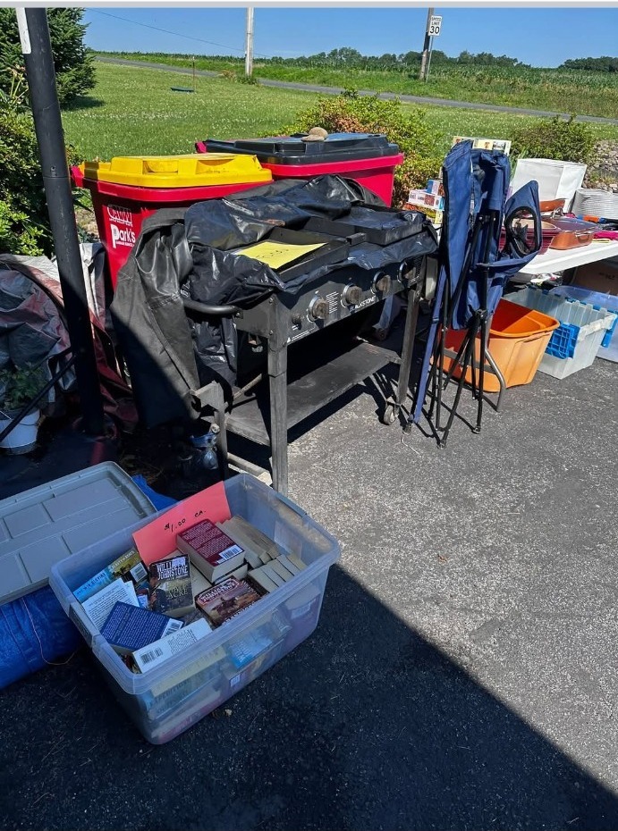 Household items staged for property cleanout