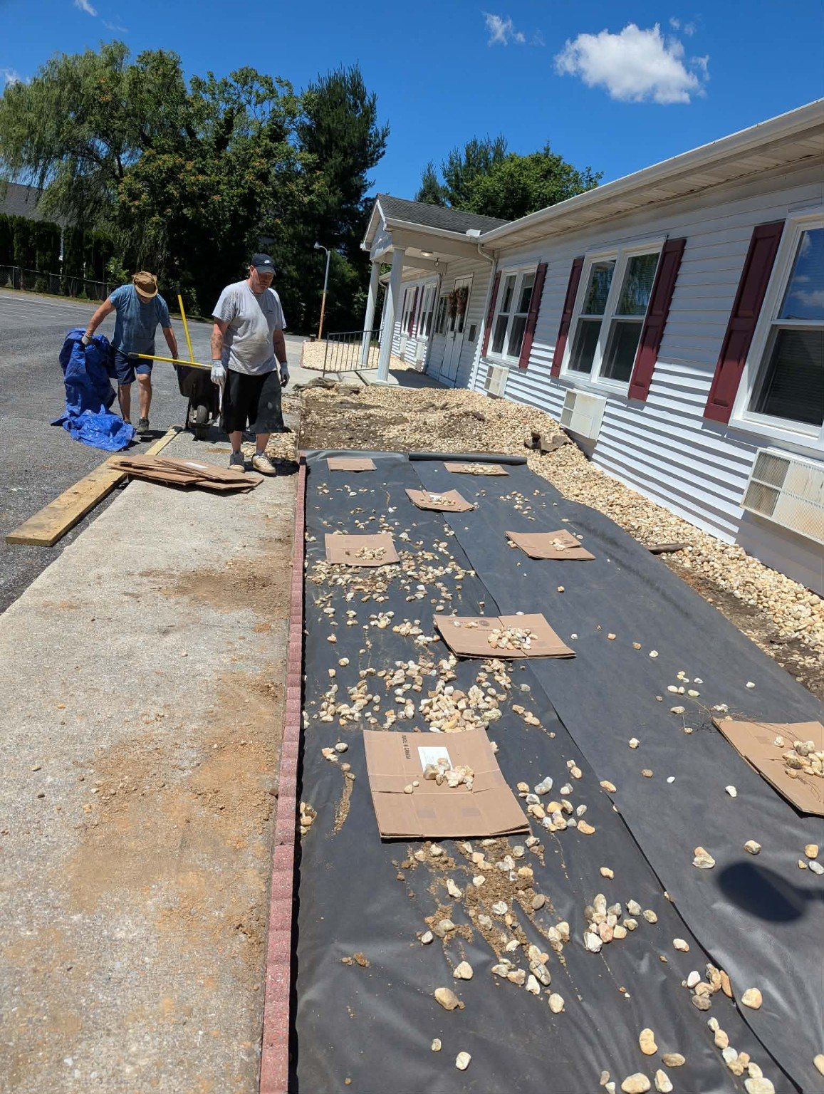 Landscape fabric preparation