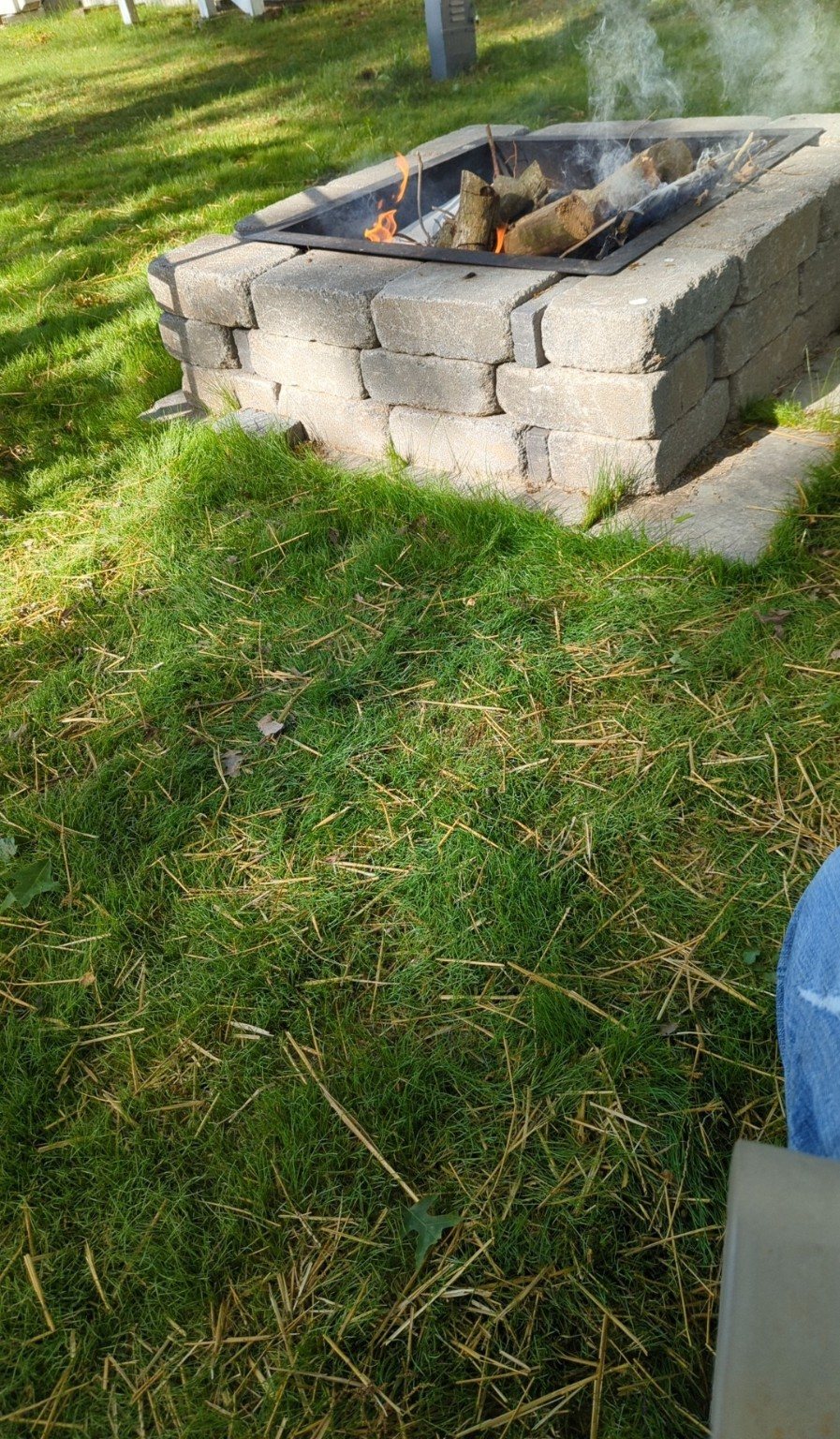 Block fire pit outdoor project