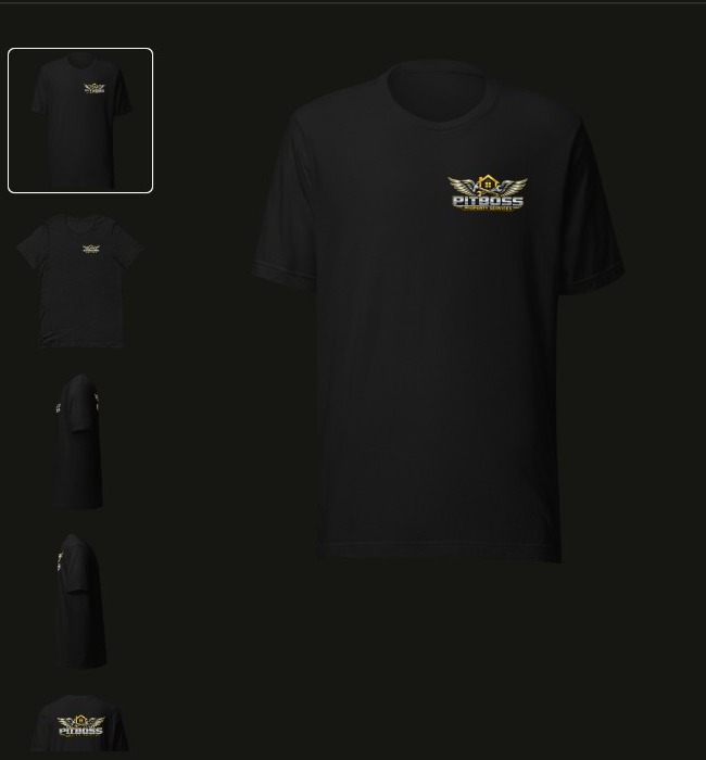 Black Pitboss Property Services logo T-shirt