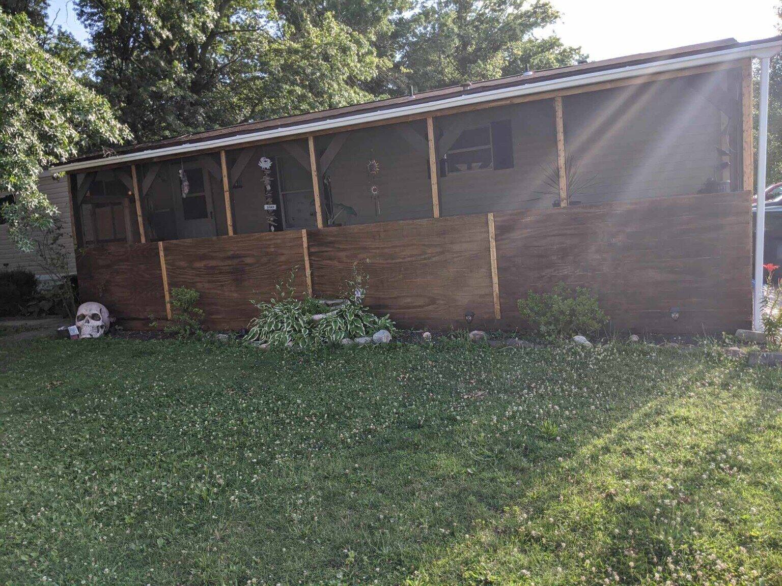 Finished screened porch built by Pitboss Property Services